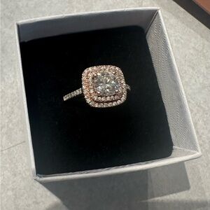 2 ct tw Moissanite halo ring